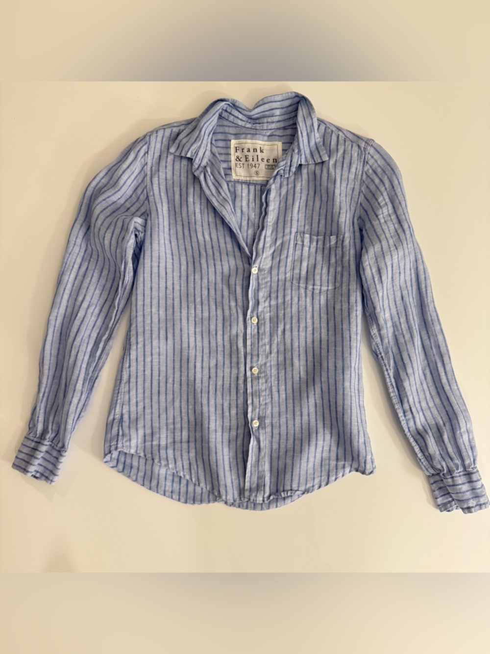 Frank & Eileen Light Blue Stripedp Linen Shirt